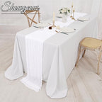 Showgeous 16 Pack White Cheesecloth Table Runner 17 x 108 Inch - Image 6