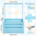 Suzile Baby Shower Crate Wooden Closet Baby Basket Gift,Blue - Image 3
