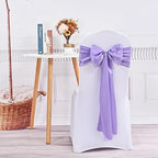 100 Pieces Lavender Satin Chair Sashes for Wedding Reception Party Hotel Home Kitchen Decoration-Lavender - Image 4