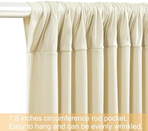 50ft x 12ft Beige Backdrop Curtains Wrinkle Free Backdrop Curtain for Wedding Parties Beige Fabric Backdrops Drapes Back Drop Cloth Bridal Shower Stage Curtains Wedding Decorations for Reception - Image 7