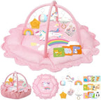 5-in-1 Baby Gym Play Mat with Cartoon Pattern, Extra Thick Plush Tummy Time Activity Gym with Hanging Toys, Sensory Development & Motor Skills Training Floor Mat, Unicorn by Unknown