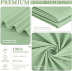 Showgeous 120 Inch Sage Green Round Tablecloths, Polyester Table Covers - Image 4