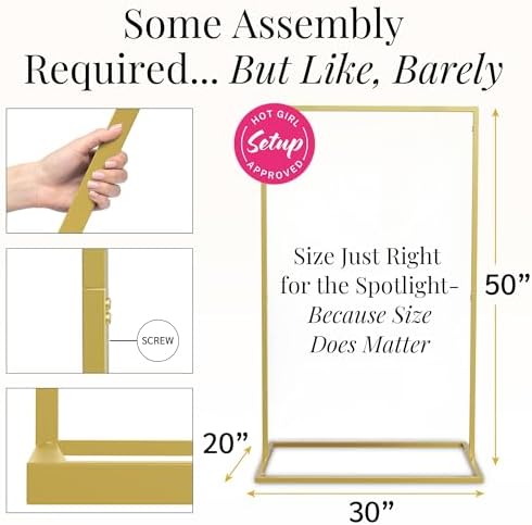 Gold Wedding Welcome Sign Stand with Holder - Elegant Metal Easel Display for Seating Chart, Reception Signs, Welcome Board - 30+ Customizable designs for Baby, Bridal Shower - Versatile Party Sign Holder - Image 3