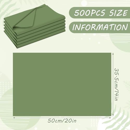 500 Sheets Sage Green Tissue Paper Bulk, Olive Green Wrapping Tissue Paper for Spring Home Party Bridal Shower Baby Shower Gift Wrapping Supplies, 14'' x 20'' - Image 2