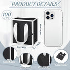 Yeaqee 100 Pcs Mini Paper Gift Bags with Handles Tag, Black,White - Image 2