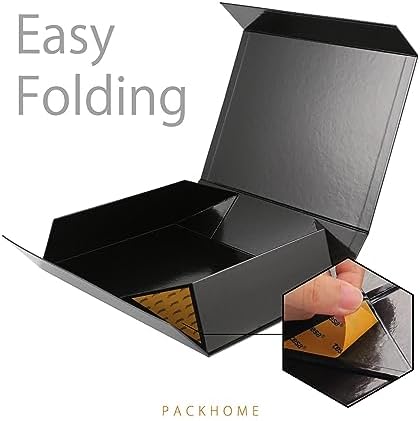 PACKHOME 6 Large Black Gift Boxes 13.5x10x3.5in Magnetic Lids for Shirt - Image 5