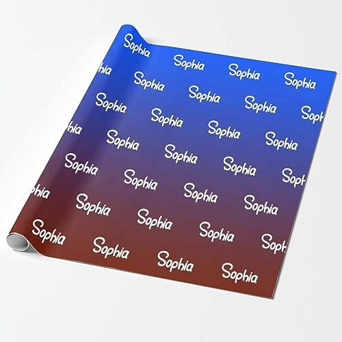 MyPupSocks Personalized Logo Wrapping Paper, Gradient Deep Blue Gift Wrap Paper Custom Funny Name Wrapping Paper Roll for Boys Girls Baby Shower Anniversary Birthday Christmas Gift 58x23 5 Rolls - Image 2