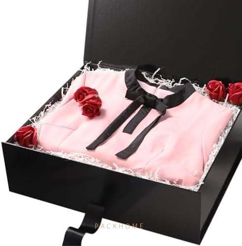 PACKHOME Extra Large Black Gift Box with Ribbon Magnetic Lid 17x14.5x5.5in - Image 3