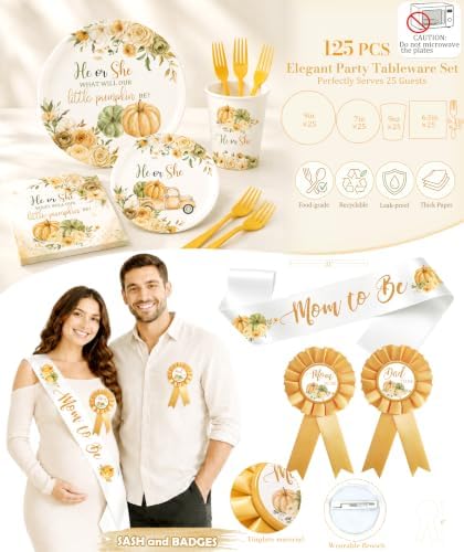Little Pumpkin Gender Reveal Decorations, He or She Fall Baby Shower - Image 6