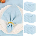 Showgeous 30 Pack Light Blue Cloth Napkins with Fringe, 16x16 inch by Showgeous