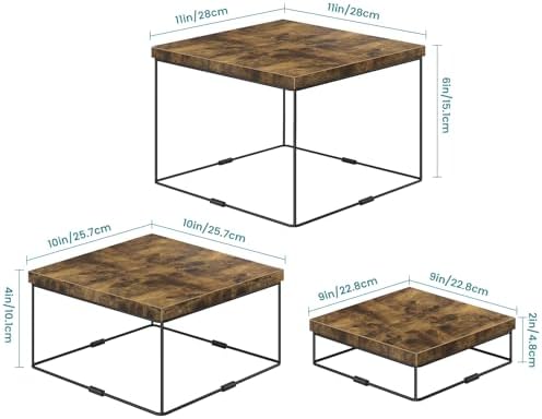 ELITEROO Buffet Risers, 3 Pack Wood Risers Display Stand, Square Food Riser - Image 5