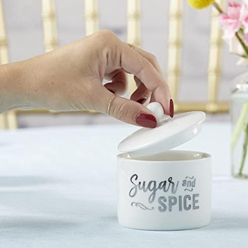 Kate Aspen Sugar, Spice and Everything Nice Ceramic Sugar Bowl - Set of 12 - Hostess Guest Gift, Party Souvenir Favor & Decorations for Baby Showers Party - Image 3