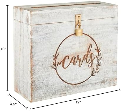 Wooden Wedding Card Box with Lock and Card Slot for Reception, Party W13 - Image 7