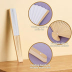 Qunclay 300 Pcs Paper Fans for Weddings Handheld Folding Fan, Pure White - Image 3