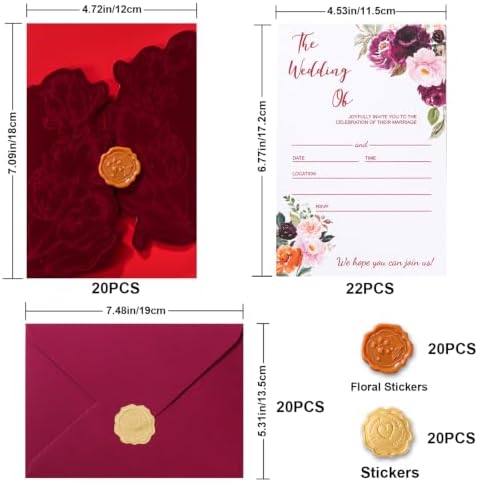20PCS Wedding Invitation Kits, for Wedding,Baby Shower,Birthday&Quinceanera - Image 3