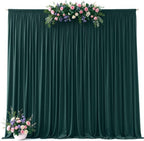 10x12ft Hunter Green Backdrop Curtains, Dark Green Drapes for Backdrop Draping Fabric 5x12FT, 2 Panels - Image 7