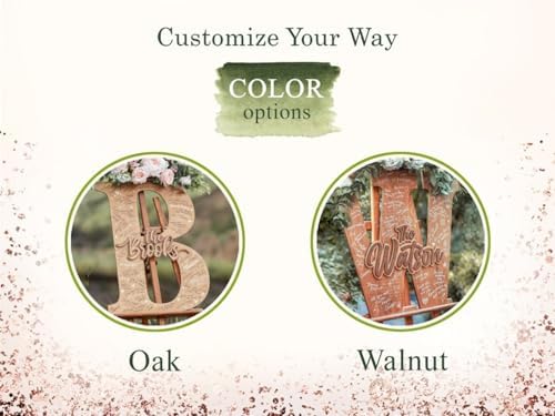 Guest Book Alternative Wedding Family Name Sign Personalized Wooden Guestbook Alternative for Wedding,Baby Shower,Anniversary, Bridal Shower Decorative Signs & Plaques (40cm .7") - Image 6