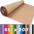 PerkHomy 48" x 2,400" (200') Brown Kraft Paper Roll for Craft Bulletin Board Paper Art Table Covering Crafting Gift Wrapping Bouquet Packing Parcel 70GSM 50LB (Brown, 48" x 200') by PerkHomy