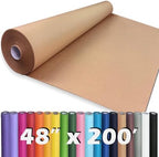PerkHomy 48" x 2,400" (200') Brown Kraft Paper Roll for Craft Bulletin Board Paper Art Table Covering Crafting Gift Wrapping Bouquet Packing Parcel 70GSM 50LB (Brown, 48" x 200') by PerkHomy