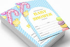 Pack of 30, Boy/Girl Baby Shower Party Collection, Baby Shower Invitation Cards, Fill in the Blank Invites WIth Envelopes, Candy Theme Party Supplies - Image 3