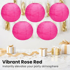 Balagan Chinese Japanese Paper Lanterns 16-Inch 5 Packs (Pink, 16 inch) (BLG-220503) - Image 5