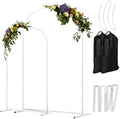 COLRASN Arch Backdrop Stand Set of 2 Metal Wedding Arches 7.2FT & 6FT Balloon Frame for Birthday Party Graduations, Holiday Ceremony - Ideal for Flowers and Garden Decor, White by COLRASN