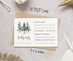 50 Blank RSVP Cards with White Envelopes Pine Tree 4"x6" Response Cards-RSVP Reply Card for Wedding-Bridal Shower-Baby Shower-Rehearsal Dinner - Image 4