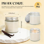 24 PCS 4oz White Soy Wax Candles, Classic Vanilla Scented Candle Gift Set | Warm & Cozy Bulk Favors for Weddings, Housewarming, Holiday Parties | Relaxing Home Fragrance. - Image 2