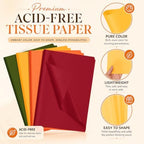 500 Sheets Fall Tissue Paper Bulk Orange Burgundy Yellow Green 15 x 20 Inch - Image 3