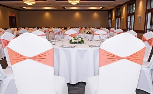 MDS Pack of 100 Spandex Chair Sashes Without Slider Buckles – Peach - Image 6