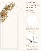 Wedding Arch, Metal Arch Backdrop Stand, White, 7.2FT, 6.6FT, 6FT - Image 5