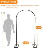 Queension Arch Backdrop Stand 6.6FT, Wedding Arch Stand with Base,Balck - Image 4