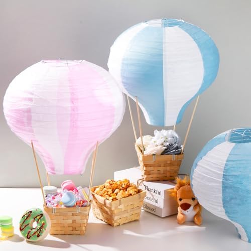Meooeck 8 Sets Pink and Blue Hot Air Balloon Table Centerpieces Decor - Image 6