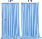 10x8ft Wrinkle Free Baby Blue Backdrop Curtains for Parties, Thick Fabric Backdrop Drapes for Wedding Birthday Photography Baby Shower Party Background - Image 6