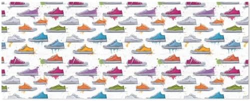 OTVEE 3 Rolls Birthday Wrapping Paper Roll - Colorful Sneakers Design Gift Wrapping Paper for Christmas, Bridal, Holiday, Party, Baby Shower - 58 x 22.8 inch by OTVEE