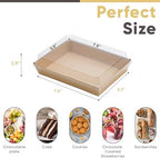 50 Pack 8x6in Charcuterie Board Boxes with Clear Lids, Paper Containers - Image 2