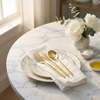 Supernal 360PCS Hammered Gold Plastic Silverware,Heavy Duty Plastic Utensil - Image 5
