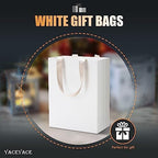 40pcs Medium Size White Paper Gift Bags with Ribbon Handles - Bulk Wedding & Party Bags - Image 2