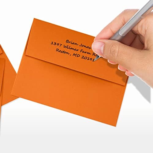 LUXPaper A2 Invitation Envelopes | Peel & Press | 4 3/8" x 5 3/4" | Mandarin Orange | 80lb. Text | 250 Qty - Image 6
