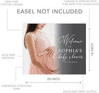 Andaz Press 16"x20" Personalized Canvas Baby Shower Welcome Sign, Custom Photo Classic Gender Neutral Large Welcome Baby Shower Sign for Easel Stand, Baby Shower Decorations - Image 5