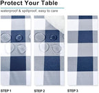 Hiasan Checkered Tablecloth, 2 Pack, 60 x 84 inch, Navy Blue and White - Image 4