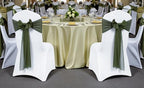 MDS Pack of 25 Chiffon Chair Sashes for Wedding & Event Décor - Olive Green - Image 2