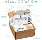 New Mom Gifts for Women, 9pcs Pregnancy Gifts for Expecting Mom, Cute Baby Gifts New Parents Gifts for Couples with Mom and Dad Mugs for Gender Reveal, Baby Shower, First Time Mom Gifts (Blue Gray) - Image 2