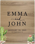 Andaz Press Large Wooden Welcome Sign for Wedding, Rustic Welcome Sign 16" x 20" Custom Names Desert Chic Cactus Wedding Signage English Oak MDF Wood Finish Wedding Reception Indoor Outdoor Signs by AndazPress
