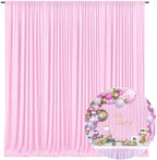 10 x 10 Feet Light Pink Backdrop Curtain for Partie, Background Curtains for Photoshoot, Birthday, Wedding, Halloween, Thanksgiving, Christmas Day, New Year Party Decorations 5Ft x 10Ft, 2 Panels by ZEBMOON