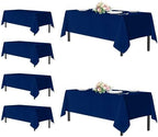 sancua Navy Blue Tablecloths Rectangle, 6 Pack Table Cloth for 8 Foot Tables by sancua