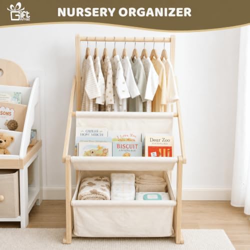 Wooden Baby Shower Crate Closet, Large Personalized Baby Gifts Basket - Image 7