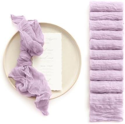 Ling's Moment Luxury Cloth Wedding Napkins, Lilac, 19x19 Inch by LingsMoment