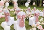 50 Pack Satin Blush Pink Chair Sashes for Wedding Gender Reveal Party Birthday Reception, Banquets Chairs Decorations, Blush Pink Satin Chair Bows for Folding Chairs, Light Rose Gold Color - Image 3