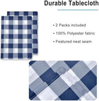 Hiasan Checkered Tablecloth, 2 Pack, 60 x 120 inch, Navy Blue and White - Image 4